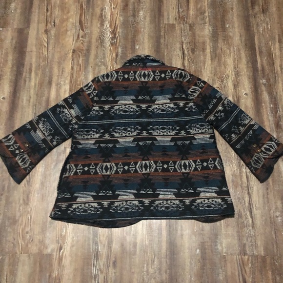 Billabong Swing Jacket Women's Small Aztec Southwesten Wool Blend Tribal Coat - Picture 6 of 7